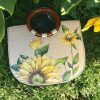 Schilf-Tasche Mit Sonnenblumenmuster Für Frauen