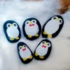 Set-Of-5-Hand-painted-River-Stones-Featuring-Penguin-Motifs