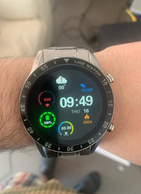 Luxuriöse Bluetooth-Smartwatch mit Vollkreis-Touchscreen und Stahlband photo review