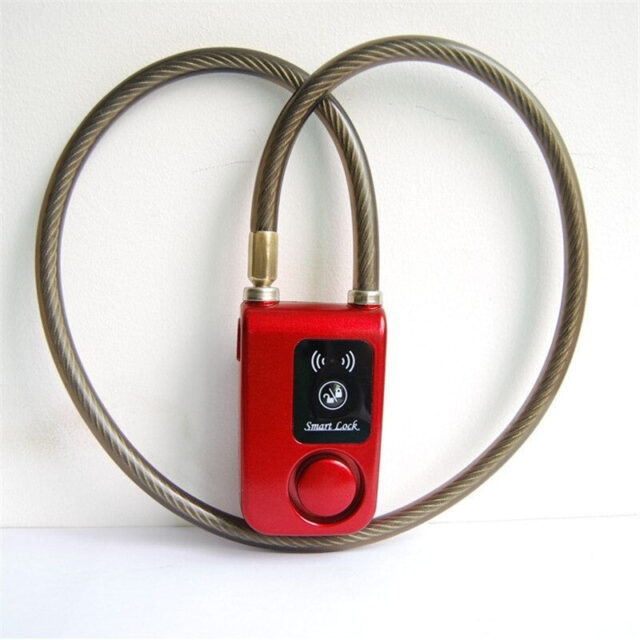 Intelligentes Fahrradschloss mit Alarm, wasserdicht, 110 dB, Kabelschloss, Alarm für Fahrrad, Motorrad, Bluetooth – Bild 3